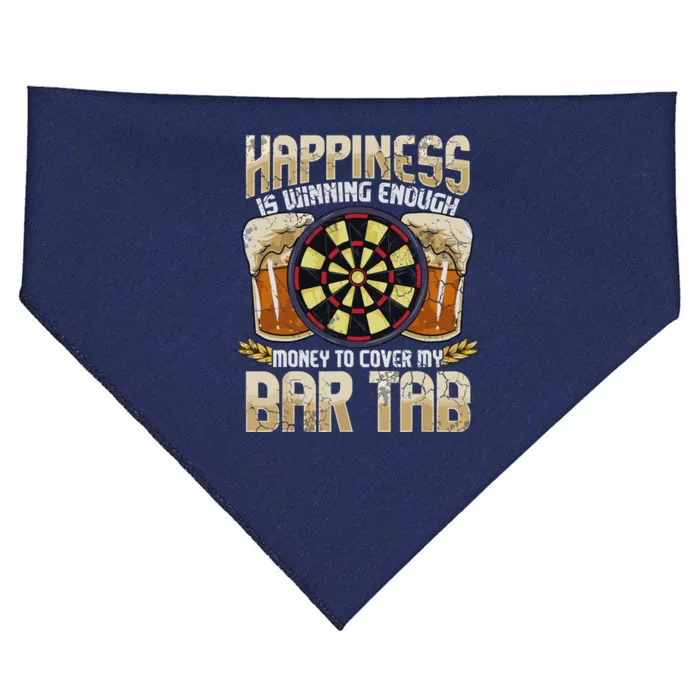 Darts Dart League Team Bar Tab Funny Humor Sayings Quotes USA-Made Doggie Bandana