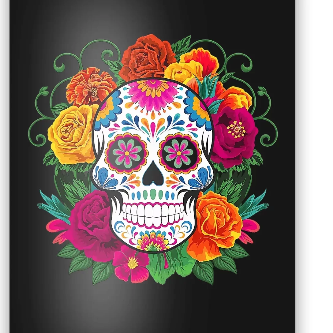 Dia De Los Muertos Costume Day Of The Dead Sugar Skull Poster