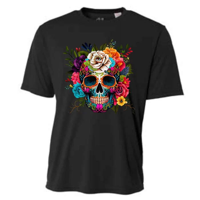 Dia De Los Muertos Costume Day Of Dead Sugar Skull Cooling Performance Crew T-Shirt