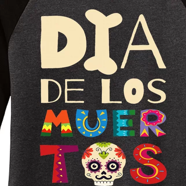 Dia de los Muertos Women's Tri-Blend 3/4-Sleeve Raglan Shirt