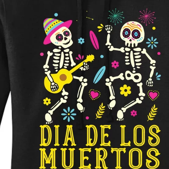 Dia De Los Muertos Costume Day Of The Dead Skeleton Dancing Women's Pullover Hoodie