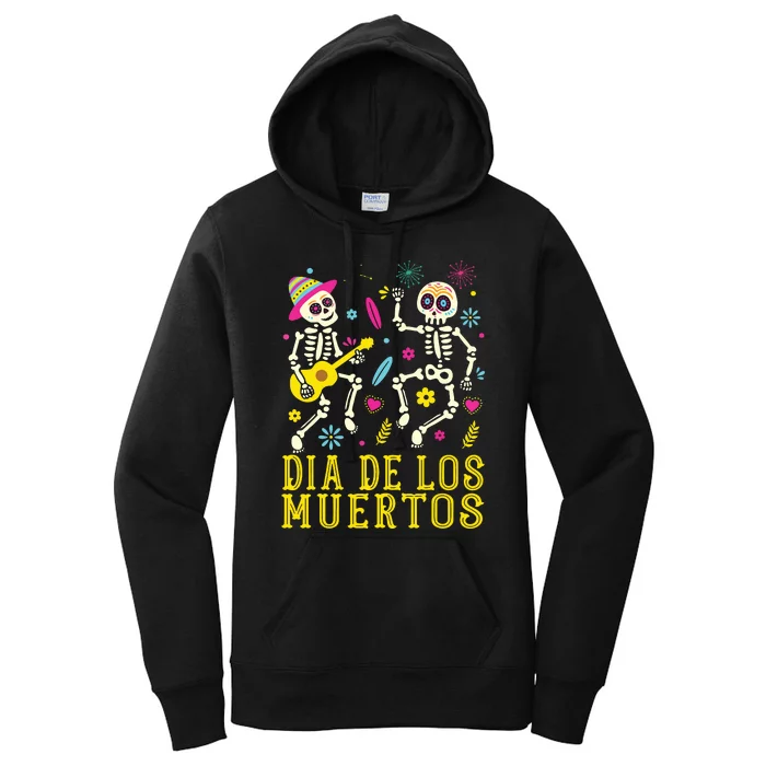 Dia De Los Muertos Costume Day Of The Dead Skeleton Dancing Women's Pullover Hoodie