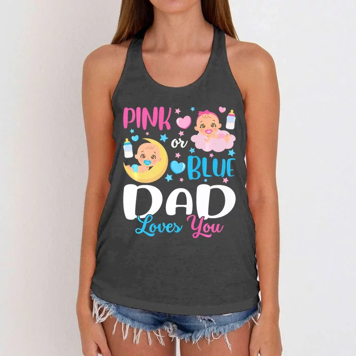 Dad Daddy Loves You Baby Gender Reveal Keeper Premium Women's Knotted Racerback Tank