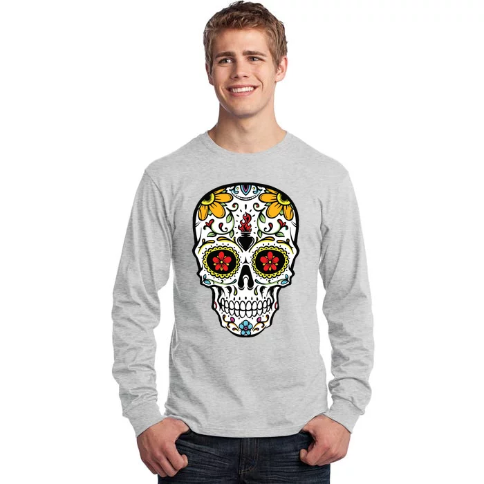 Dia De Los Muertos Costume Sugar Skull Tall Long Sleeve T-Shirt