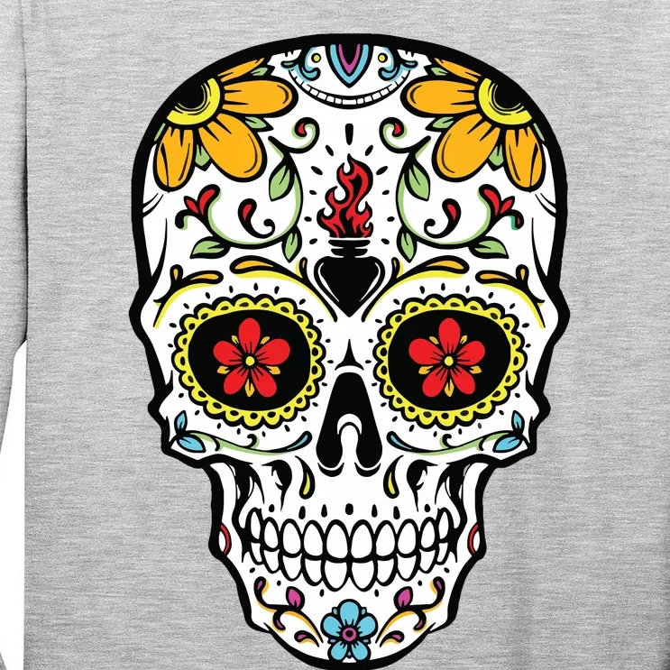 Dia De Los Muertos Costume Sugar Skull Tall Long Sleeve T-Shirt