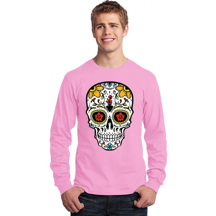 Dia De Los Muertos Costume Sugar Skull Long Sleeve Shirt