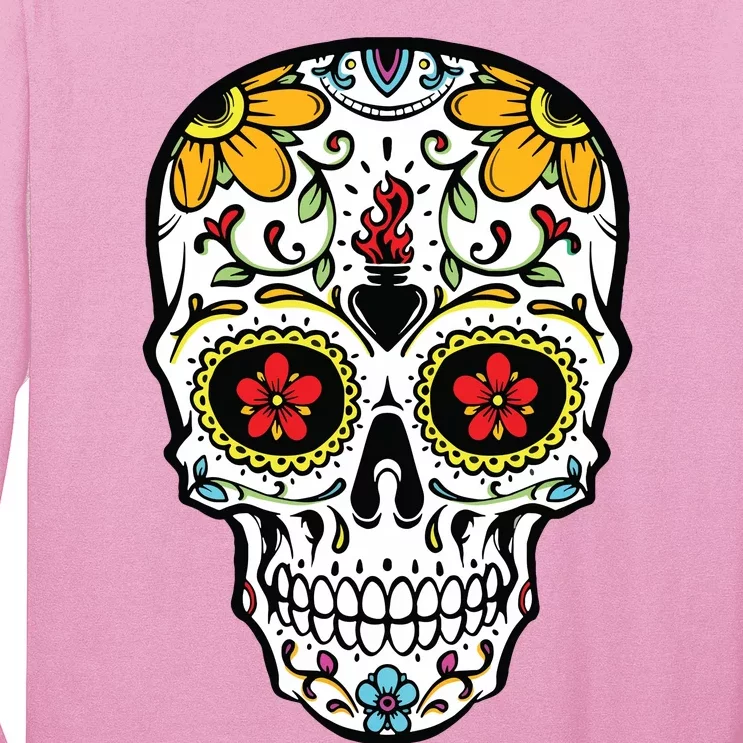 Dia De Los Muertos Costume Sugar Skull Long Sleeve Shirt