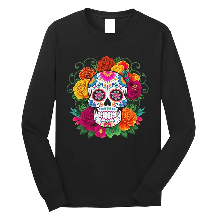 Dia De Los Muertos Costume Day Of The Dead Sugar Skull Gift Long Sleeve Shirt