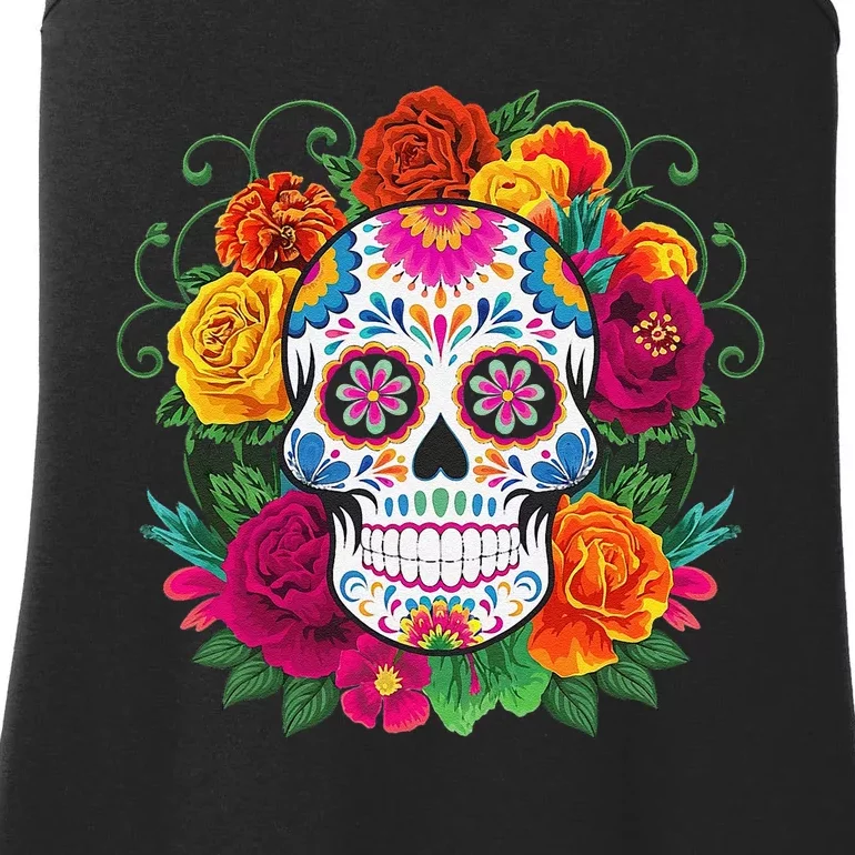 Dia De Los Muertos Costume Day Of The Dead Sugar Skull Gift Ladies Essential Tank