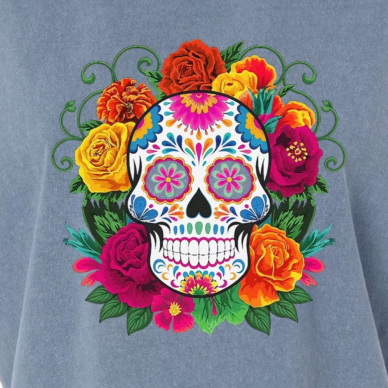 Dia De Los Muertos Costume Day Of The Dead Sugar Skull Gift Garment-Dyed Women's Muscle Tee