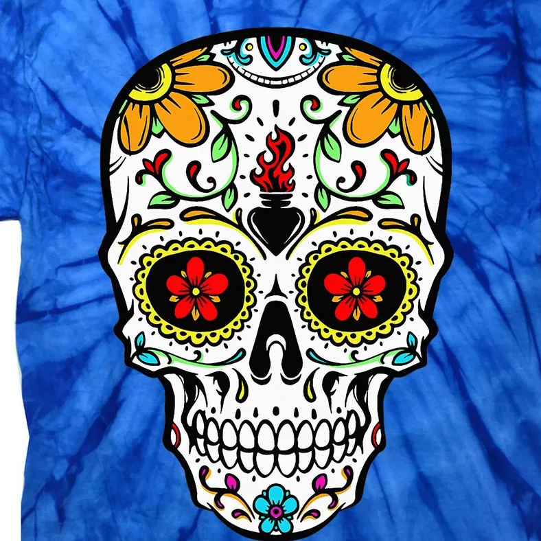 Dia De Los Muertos Costume Sugar Skull Tie-Dye T-Shirt