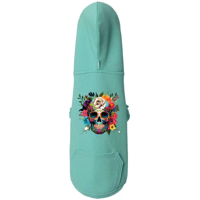 Dia De Los Muertos Costume Of Dead Sugar Skull Doggie 3-End Fleece Hoodie