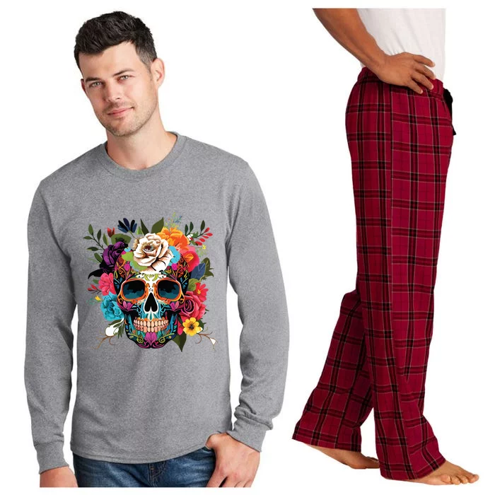 Dia De Los Muertos Costume Of Dead Sugar Skull Long Sleeve Pajama Set