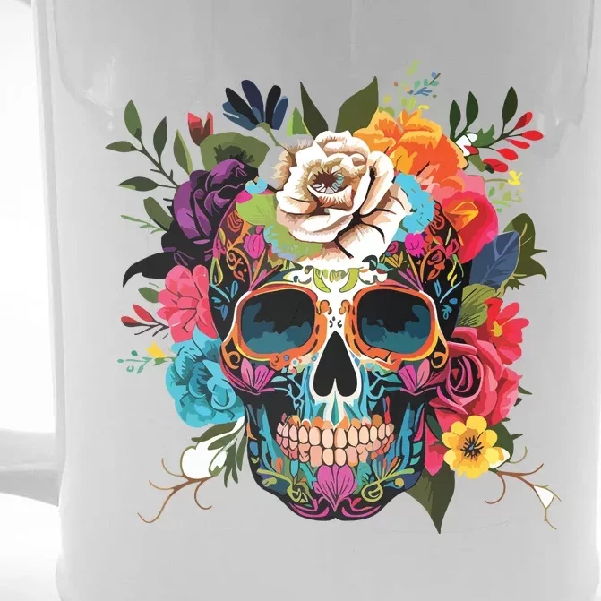 Dia De Los Muertos Costume Of Dead Sugar Skull Front & Back Beer Stein