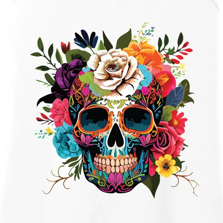 Dia De Los Muertos Costume Of Dead Sugar Skull Ladies Essential Tank