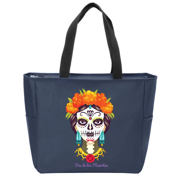 Da De Los Muertos Mexican Day Of Dead Zip Tote Bag