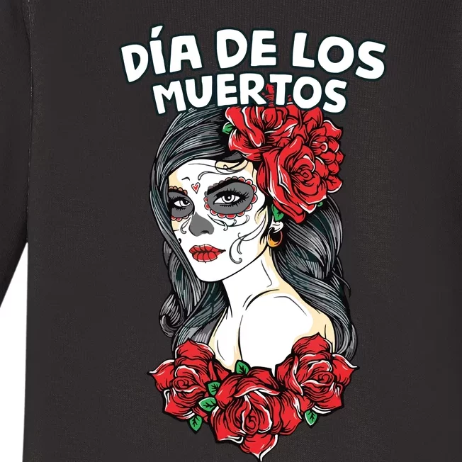 Dia De Los Muertos Day Of He Dead Queen Catrina Baby Long Sleeve Bodysuit