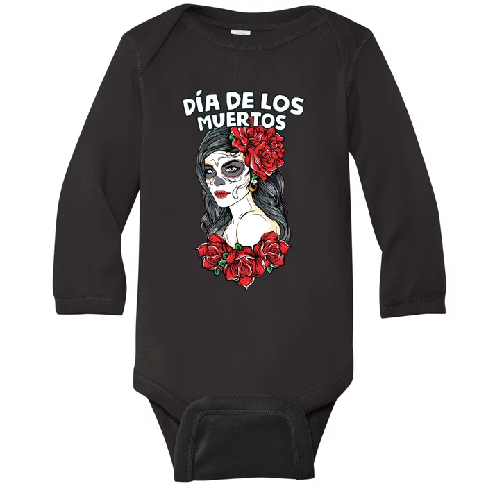 Dia De Los Muertos Day Of He Dead Queen Catrina Baby Long Sleeve Bodysuit