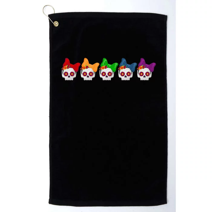 Dia De Los Muertos Sugar Skull Day of the Dead Halloween Platinum Collection Golf Towel