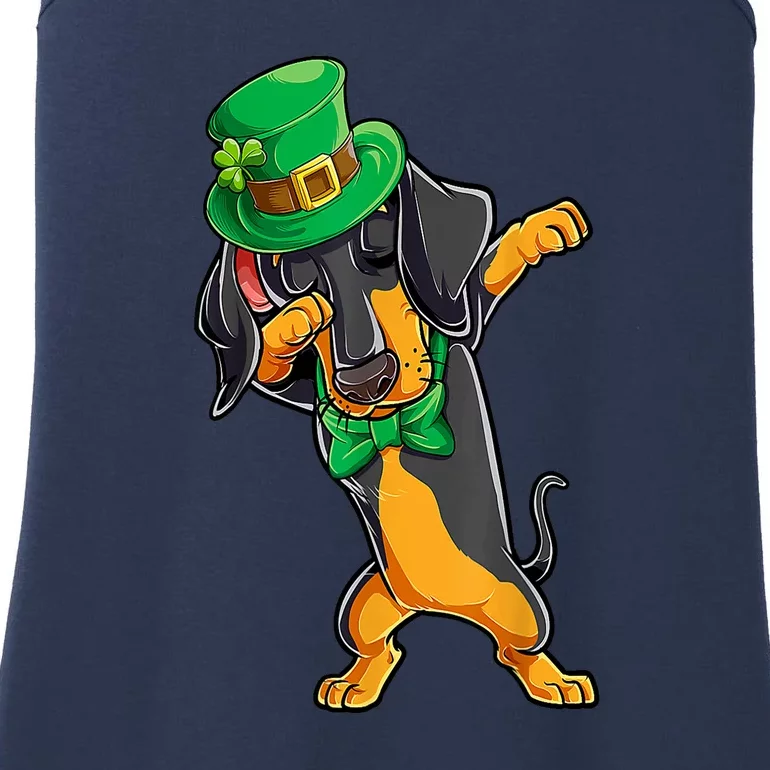 Dabbing Dachshund Leprechaun Dog St Patricks Day Gift Ladies Essential Tank