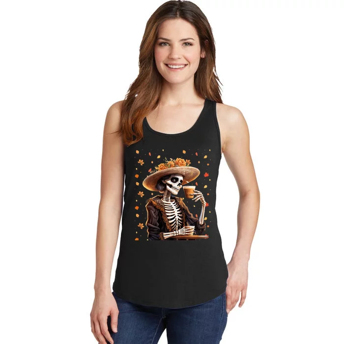 Dia De Los Muertos La Catrina Day of the Dead Sugar Skull Ladies Essential Tank