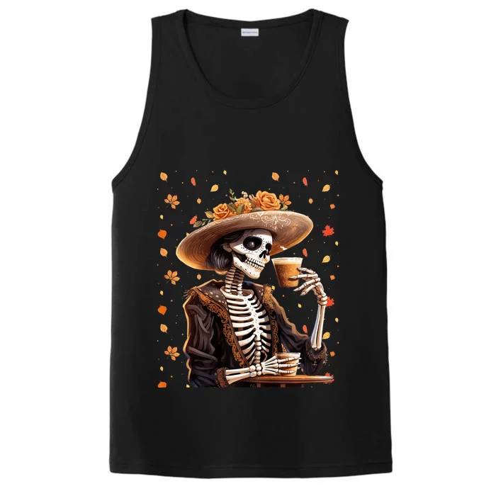 Dia De Los Muertos La Catrina Day of the Dead Sugar Skull Performance Tank