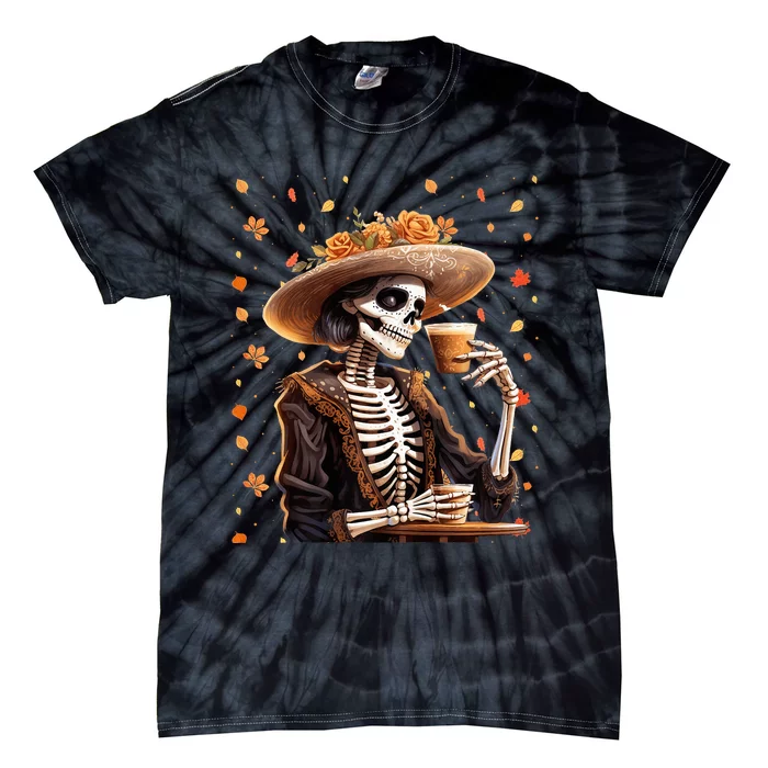 Dia De Los Muertos La Catrina Day of the Dead Sugar Skull Tie-Dye T-Shirt