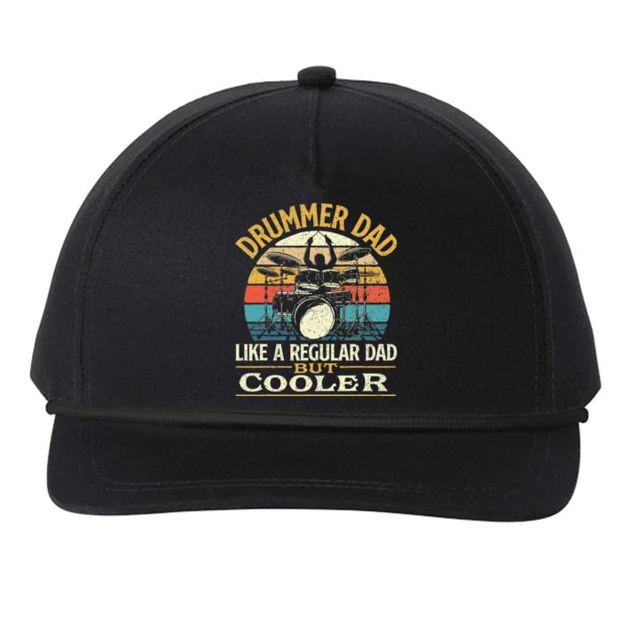 Drummer Dad Like A Regular Dad But Cooler Drums Snapback Five-Panel Rope Hat