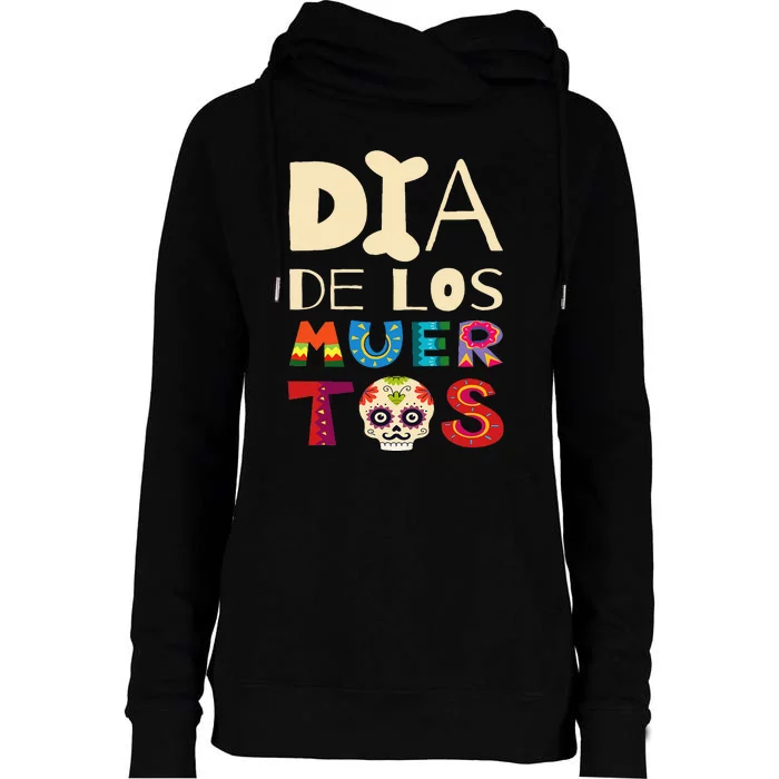 Dia de los Muertos Womens Funnel Neck Pullover Hood