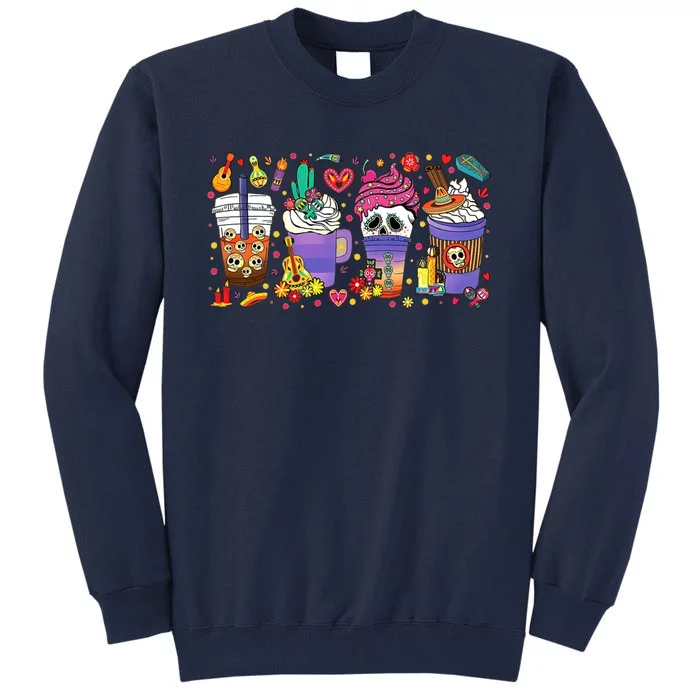 Dia De Los Muertos Coffee Latte Day Of The Dead Halloween Tall Sweatshirt