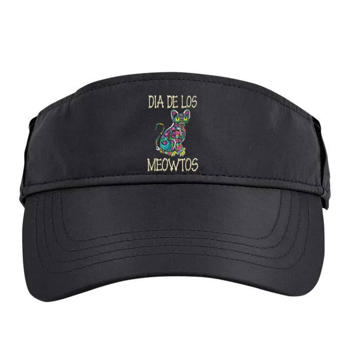 Dia De Los Meowtos Cat Muertos Day Of The Dead Cat Adult Drive Performance Visor