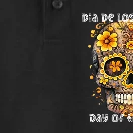 Dia De Los Muertos Sugar Skull Flowers Dry Zone Grid Performance Polo