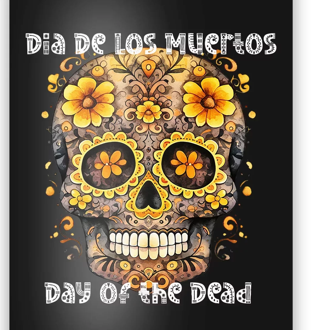 Dia De Los Muertos Sugar Skull Flowers Poster