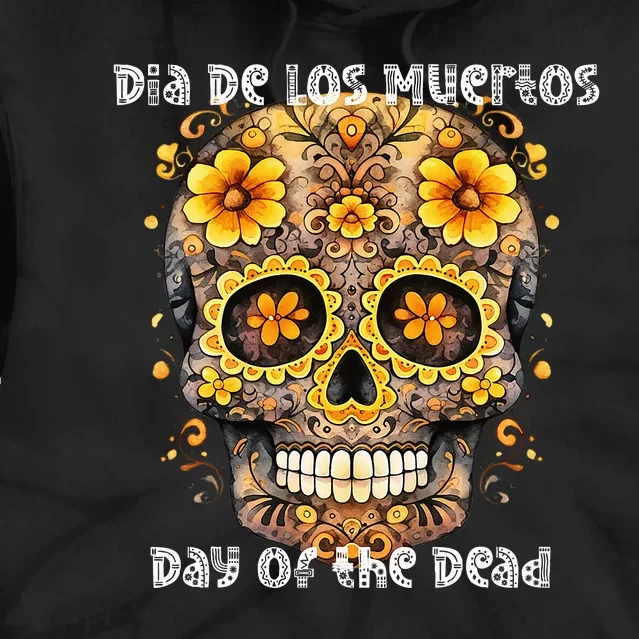 Dia De Los Muertos Sugar Skull Flowers Tie Dye Hoodie