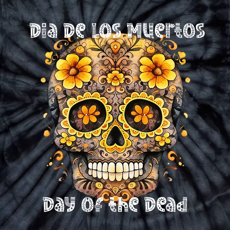 Dia De Los Muertos Sugar Skull Flowers Tie-Dye T-Shirt