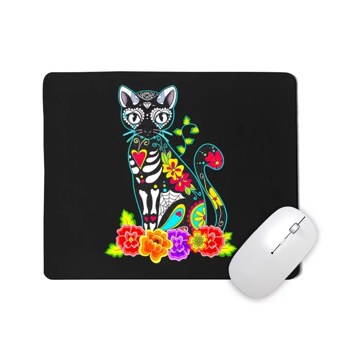 Dia De Los Muertos Cat Figurine Day Of The Dead Funny Mousepad