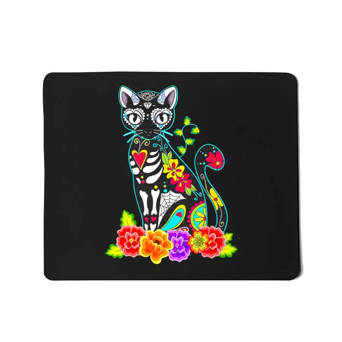 Dia De Los Muertos Cat Figurine Day Of The Dead Funny Mousepad