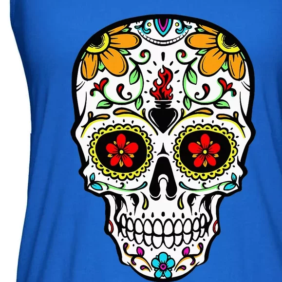 Dia De Los Muertos Costume Sugar Skull Ladies Essential Flowy Tank