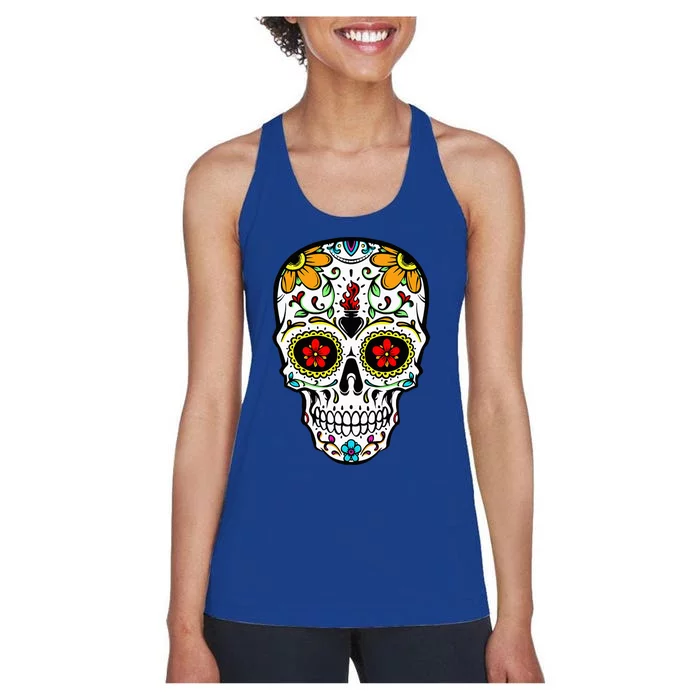 Dia De Los Muertos Costume Sugar Skull Women's Racerback Tank