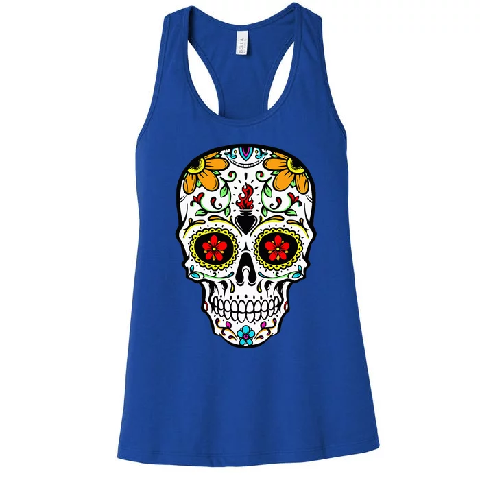 Dia De Los Muertos Costume Sugar Skull Women's Racerback Tank