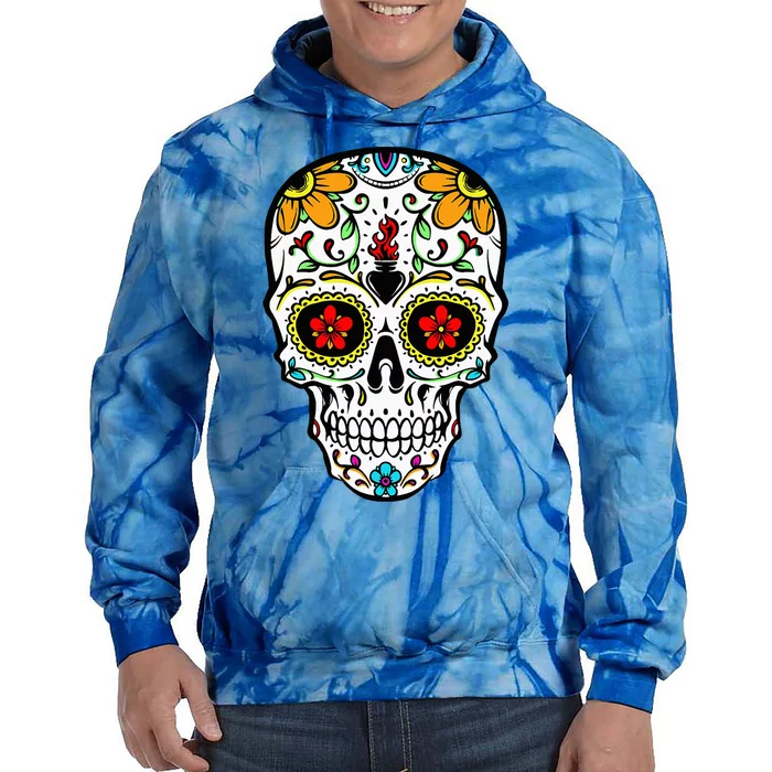 Dia De Los Muertos Costume Sugar Skull Tie Dye Hoodie