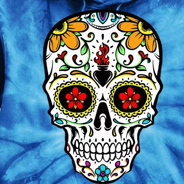 Dia De Los Muertos Costume Sugar Skull Tie Dye Hoodie