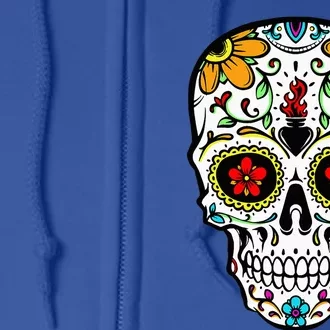 Dia De Los Muertos Costume Sugar Skull Full Zip Hoodie