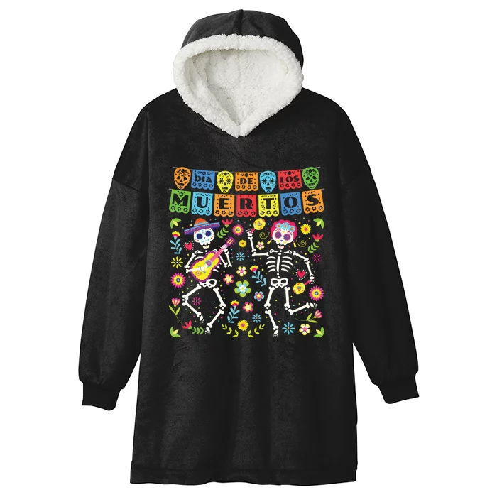 Dia De Los Muertos Day Of The Dead Skull Costume Halloween Hooded Wearable Blanket