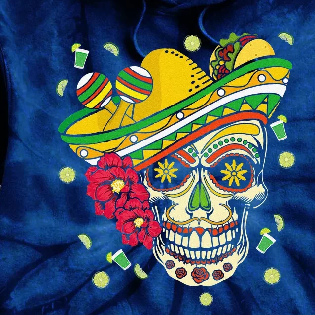 Dia De Los Muertos Fiesta Taco Tequila Happy Cinco De Mayo Tie Dye Hoodie