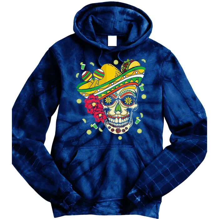 Dia De Los Muertos Fiesta Taco Tequila Happy Cinco De Mayo Tie Dye Hoodie