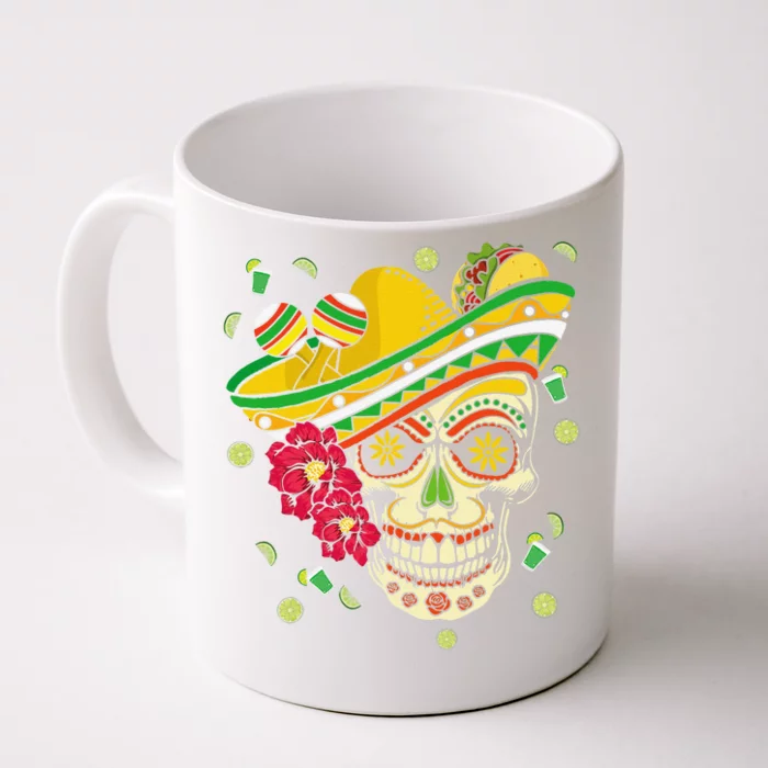 Dia De Los Muertos Fiesta Taco Tequila Happy Cinco De Mayo Front & Back Coffee Mug