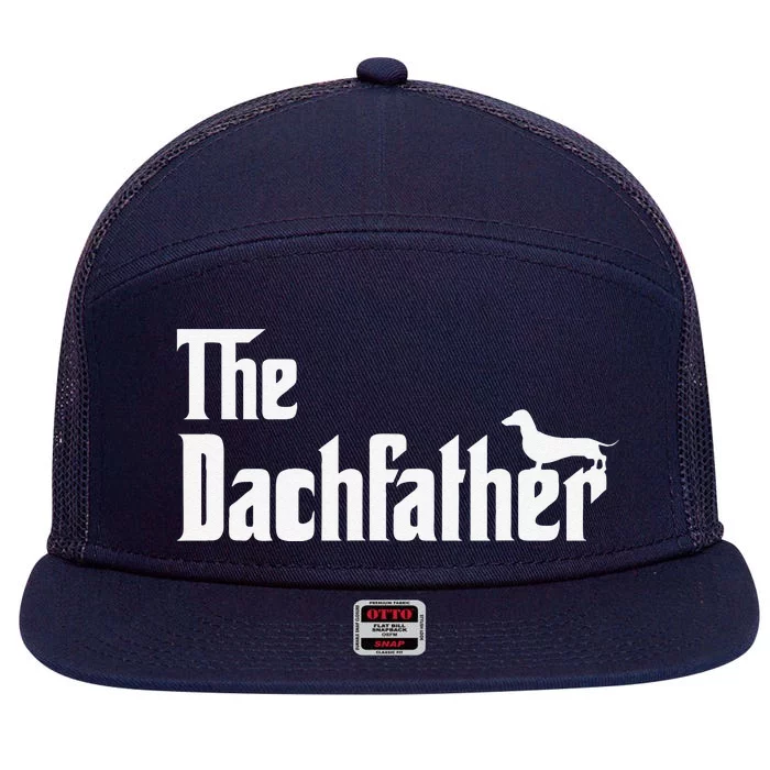 Dachshund Dog Lovers The Dachfather Funny Wiener Dog 7 Panel Mesh Trucker Snapback Hat