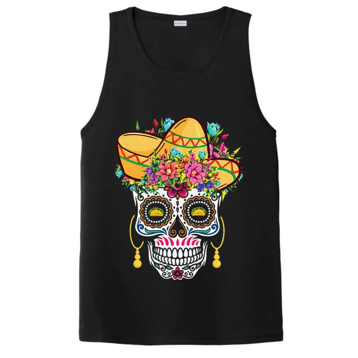 Dia De Los Muertos Taco Happy Cinco De Mayo Performance Tank