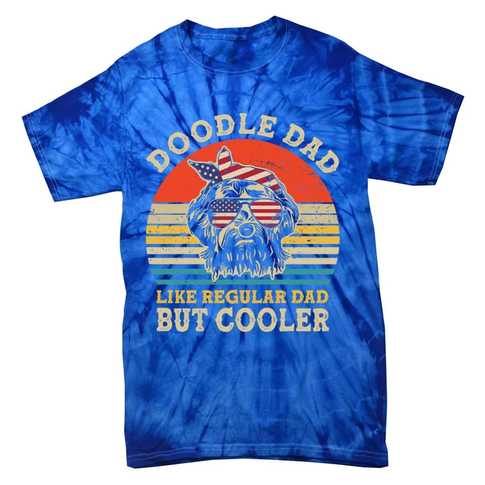 Doodle Dad Like Regular Dad But Cooler Vintage Goldendoodle Gift Tie-Dye T-Shirt